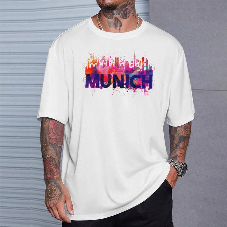 Munich Skyline Munich T-Shirt Geschenke für Ihn