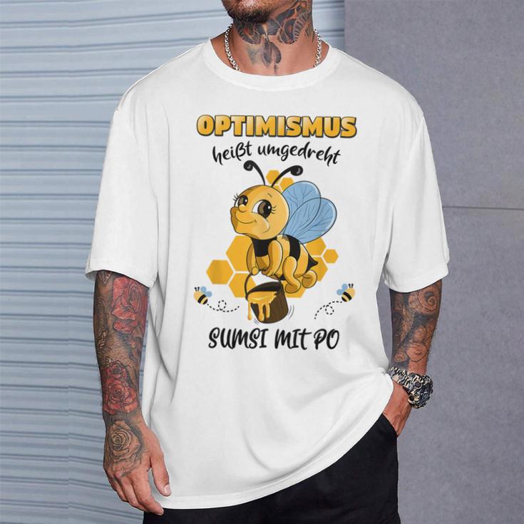 Optimismus Heißt Umgedreht Sumsi Mit Po Bees Honey Beekeeper T-Shirt Geschenke für Ihn