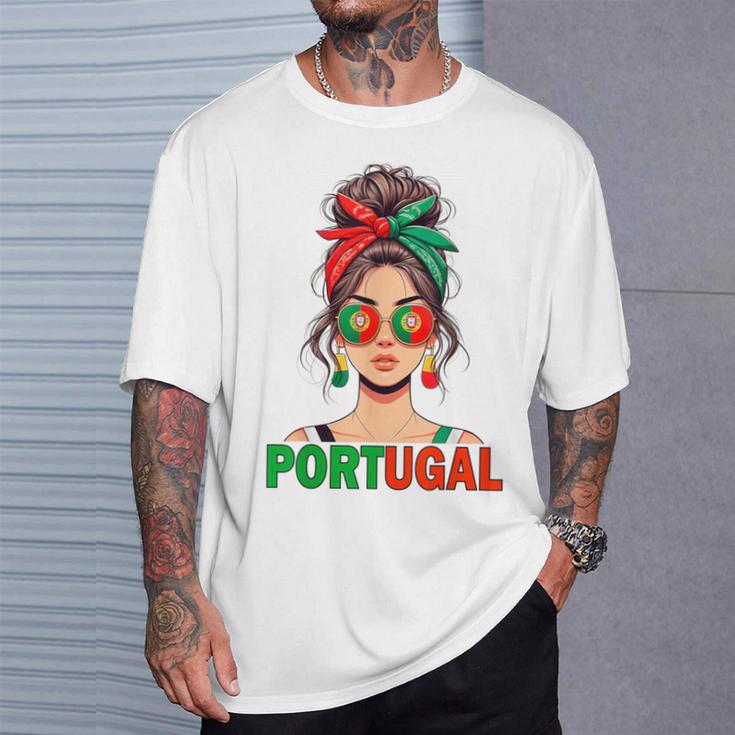 Portuguese Girl Woman Flag Portugal Girl Woman T-Shirt Geschenke für Ihn