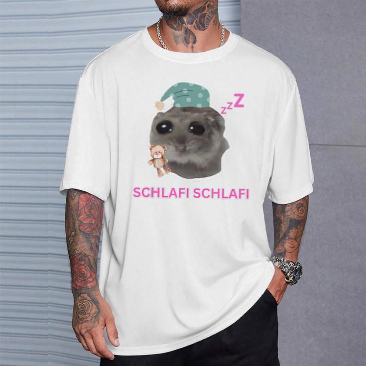 Schlafi Schlafi Sad Hamster Meme Gray T-Shirt Geschenke für Ihn