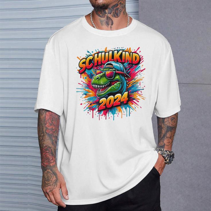 Schulkind 2024Rex Dino School T-Shirt Geschenke für Ihn