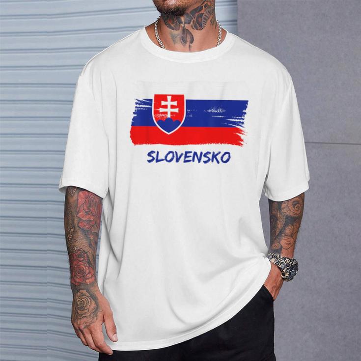 Slovak Flag Slovakia Team Fan Jersey T-Shirt Geschenke für Ihn