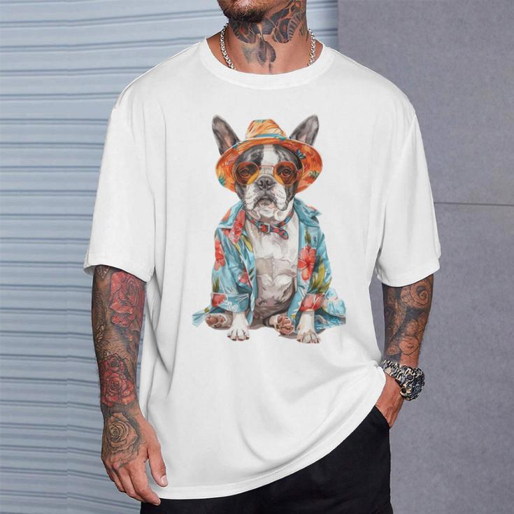 Summer Dog Boston Terrier T-Shirt Geschenke für Ihn