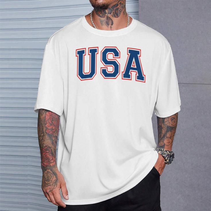 Usa Athletic Team Flag T-Shirt Geschenke für Ihn