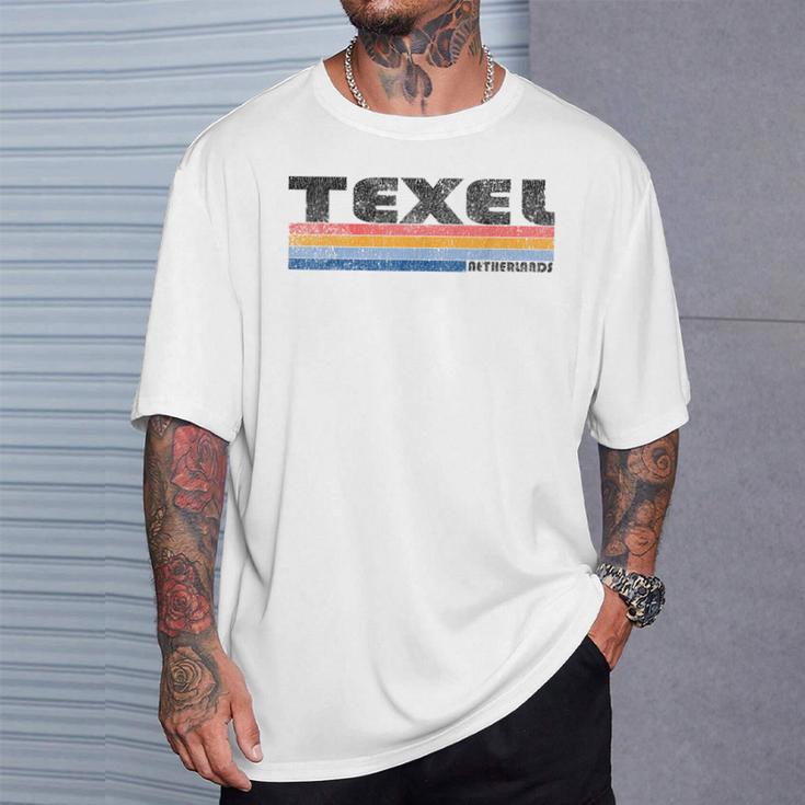 Vintage 1980S Style Texel Netherlands T-Shirt Geschenke für Ihn