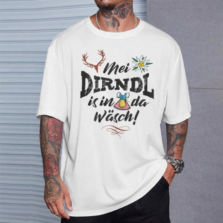 Women's Mei Dirndl Is In Da Wäsch Sayings T-Shirt Geschenke für Ihn