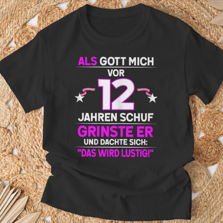 12Th Birthday Als Gott Michor 12 Jahre Schuf Grinste Er Grins T-Shirt Geschenke für alte Männer