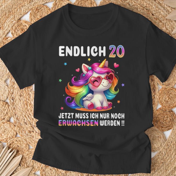 20 Geburtstag Geschenke Frau 20 Jahre Einhorn Party Outfit T-Shirt Geschenke für alte Männer