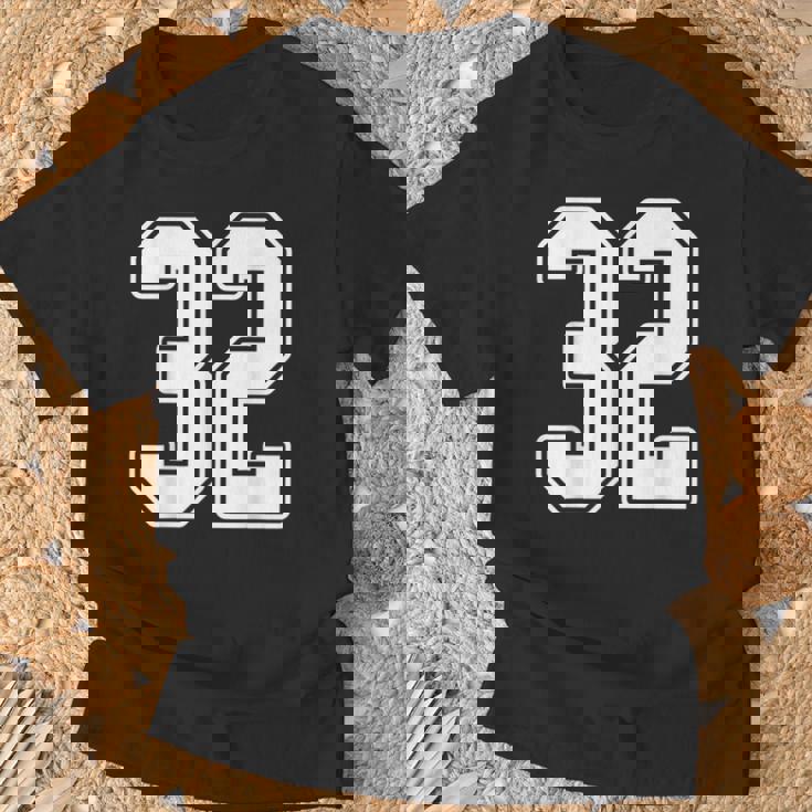32 De Estilo Jersey Con Diseño De Contorno Blanco Número 32 Camiseta unisex Regalos para ancianos