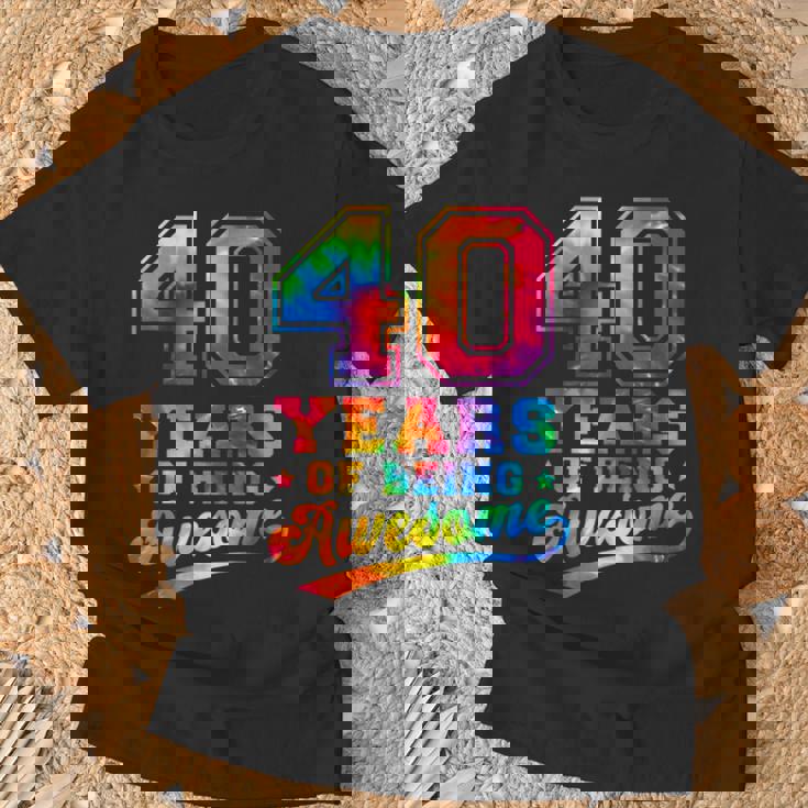 40 Anni 40 ° Compleanno Tie Dye Impressionante Donne Uomini Maglietta Regalos para ancianos