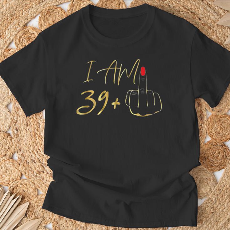 40Th Birthday For I Am 39 Plus 1 Middle Finger T-Shirt Geschenke für alte Männer