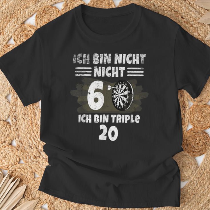 60 Geburtstag Ich Bin Nicht 60 Ich Bin Triple 20 Dart T-Shirt Geschenke für alte Männer