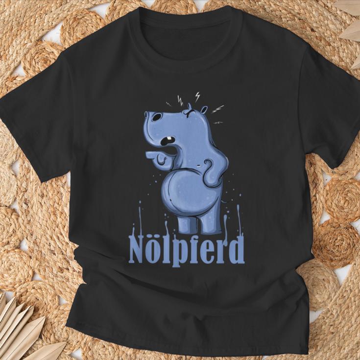 Ähm Nö No Slogan Drama Queen Hippopotamus Nölpferd T-Shirt Geschenke für alte Männer