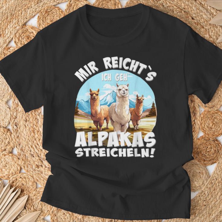 Alpaca And Lamas Mir Reichts Ich Geh Alpakas Streicheln T-Shirt Geschenke für alte Männer