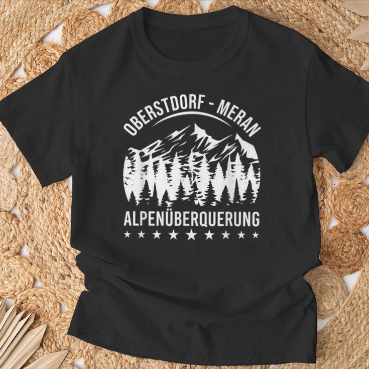 Alpenüberquerung Oberstdorf Merano E5 Alpine Crossing T-Shirt Geschenke für alte Männer