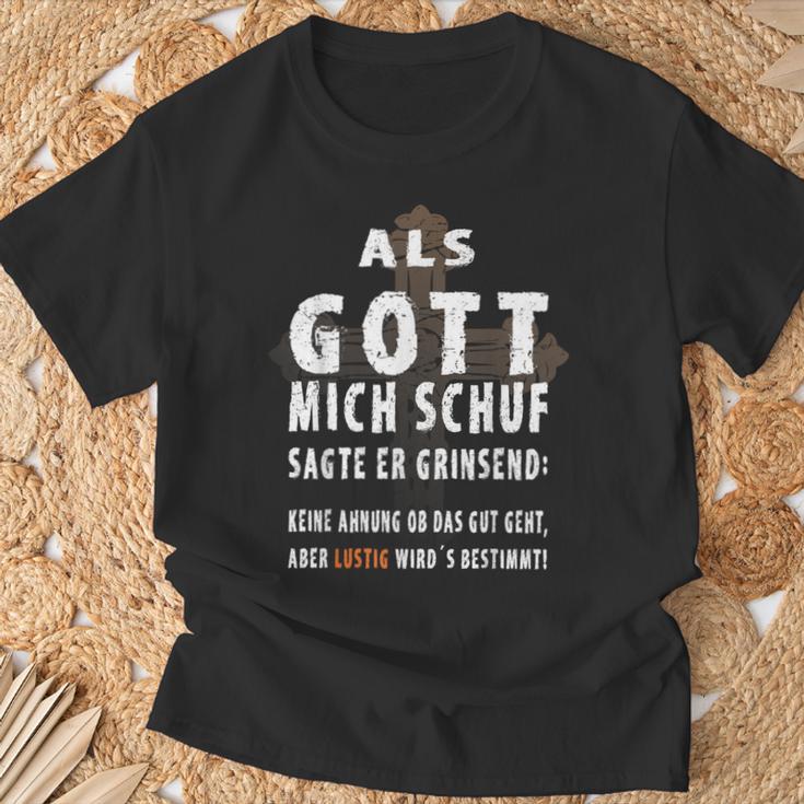 Als Gott Mich Schu T-Shirt Geschenke für alte Männer