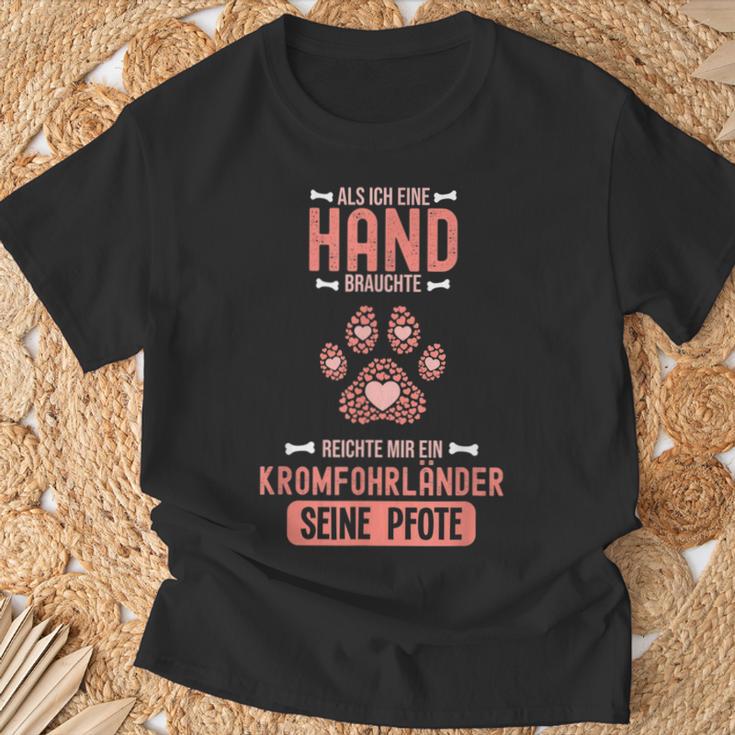 Als Ich Eine Hand Brauchte War Da Ein Kromfohrländer German S T-Shirt Geschenke für alte Männer