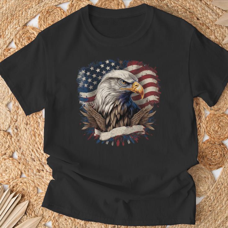 American Fan American Flag And Eagle Usa T-Shirt Geschenke für alte Männer