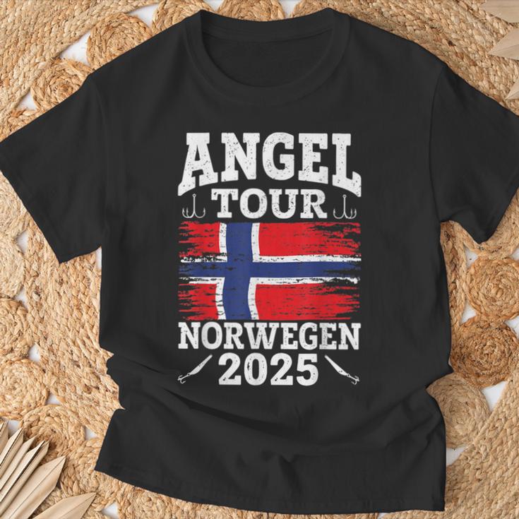 Angel Tour Norway 2025 Fishing Team Norway Flag Angler T-Shirt Geschenke für alte Männer