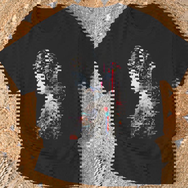 Anime Dibujo Es Arte Gráfico Geométrico Heaphone Anime Camiseta unisex Regalos para ancianos