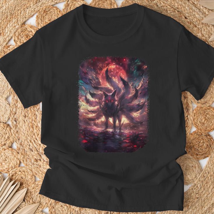 Anime Kitsune Nine Tail Fox Manga Otaku Style T-Shirt Geschenke für alte Männer