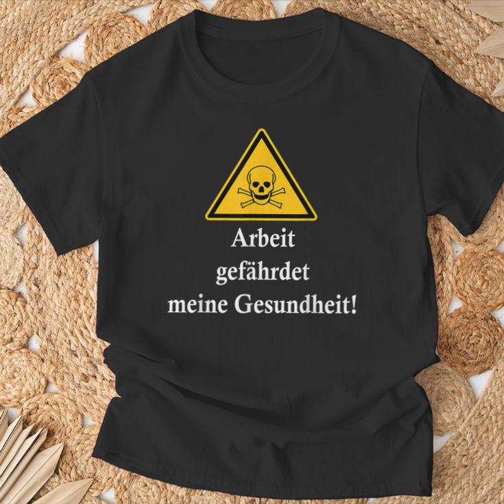 Arbeit Gefährdet Meine Gesundheit Slogan Fun T-Shirt Geschenke für alte Männer