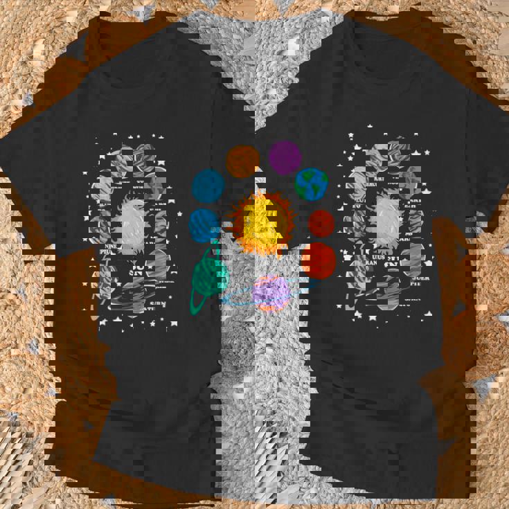 Astronomía Niños Sistema Solar Planetas Sol Universo Camiseta unisex Regalos para ancianos