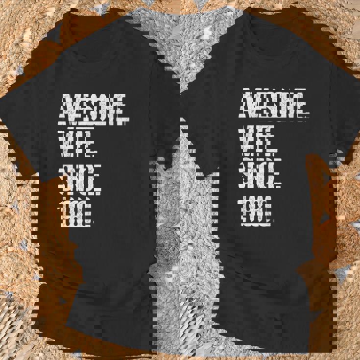Awesome Wife Since 1980 44 Aniversario De Boda 44 Años Camiseta unisex Regalos para ancianos