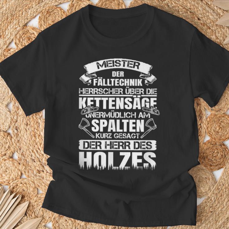 Axe Saying Saw Chainsaw Woodcutter Meister Der Falltechnik T-Shirt Geschenke für alte Männer