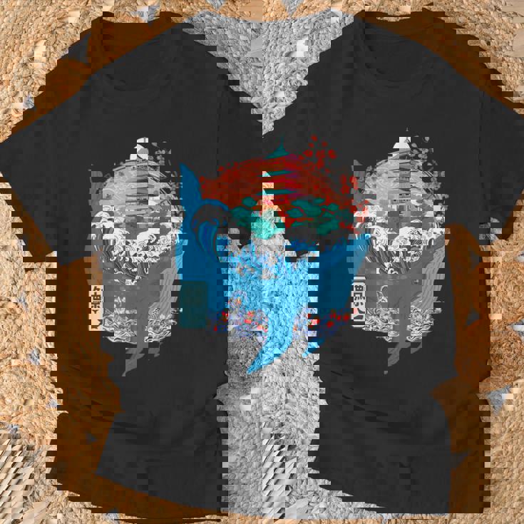 Ballena Japonesa Gran Ola Kanagawa Japón Arteintage Camiseta unisex Regalos para ancianos