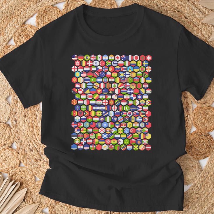 Bandera Del Mundo Banderas Del Mundo Banderas De Naciones Para Niños Camiseta unisex Regalos para ancianos