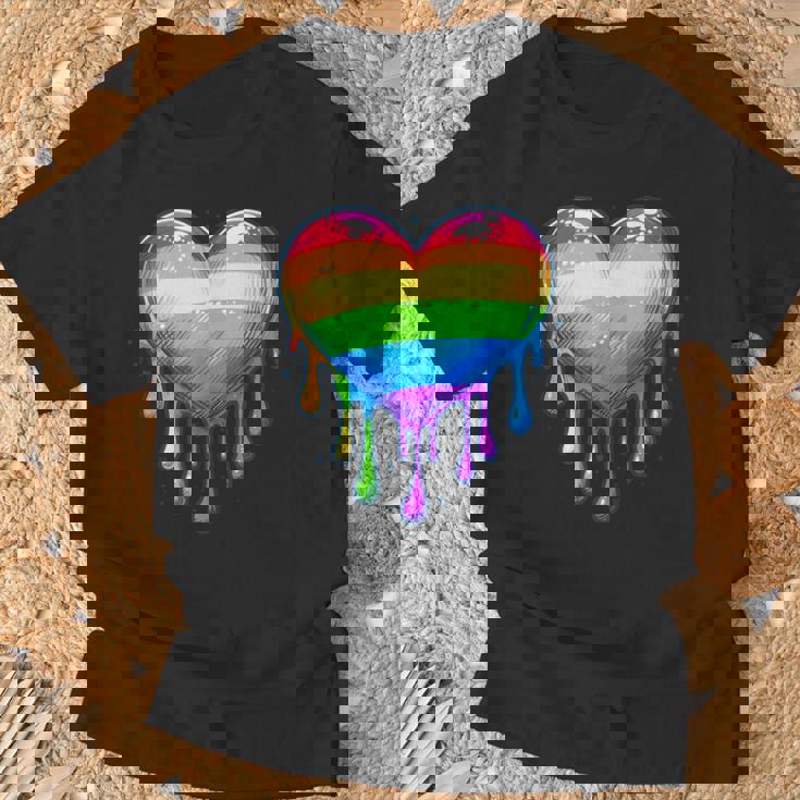 Bandera Del Orgullo Lesbiana Gay Del Corazón Del Arco Iris Lgbtq Lgbt Sin Mangas Camiseta unisex Regalos para ancianos