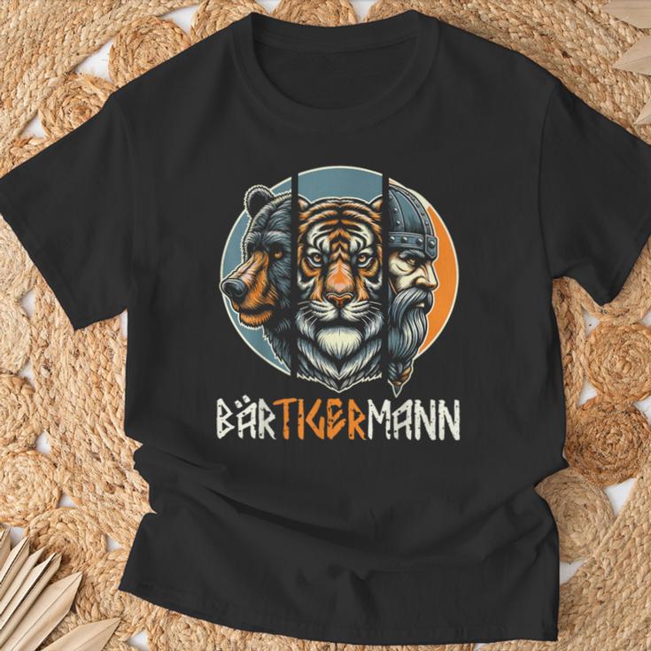 Bärtigermanniking Beard Full Beard Tiger Man T-Shirt Geschenke für alte Männer