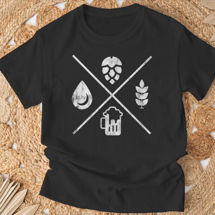 Beer Water Malt & Hops T-Shirt Geschenke für alte Männer