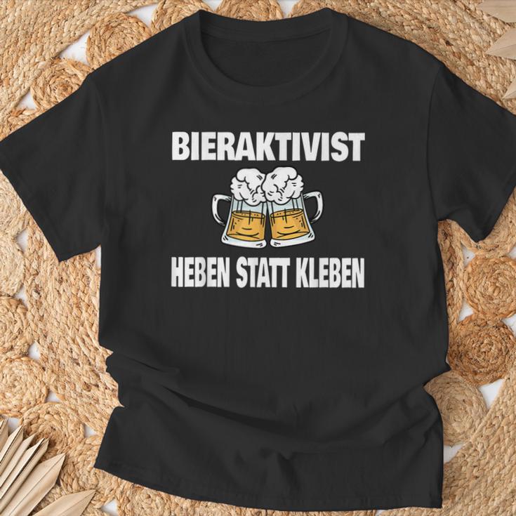 Bieraktivisten Heben Statt Kleben Witziges Party T-Shirt Geschenke für alte Männer