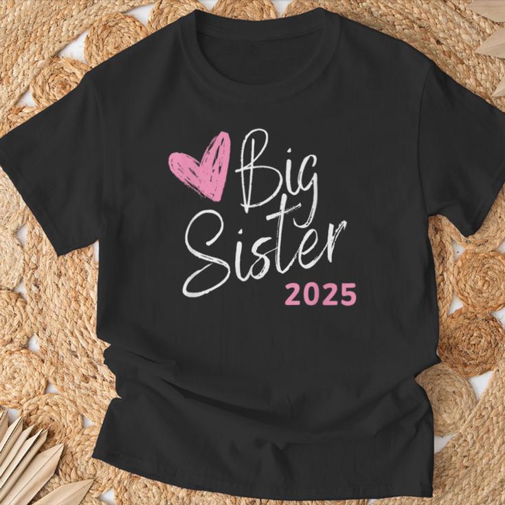 Big Sister Ich Werde Große Schwester 2025 Lettering Girl's T-Shirt Geschenke für alte Männer