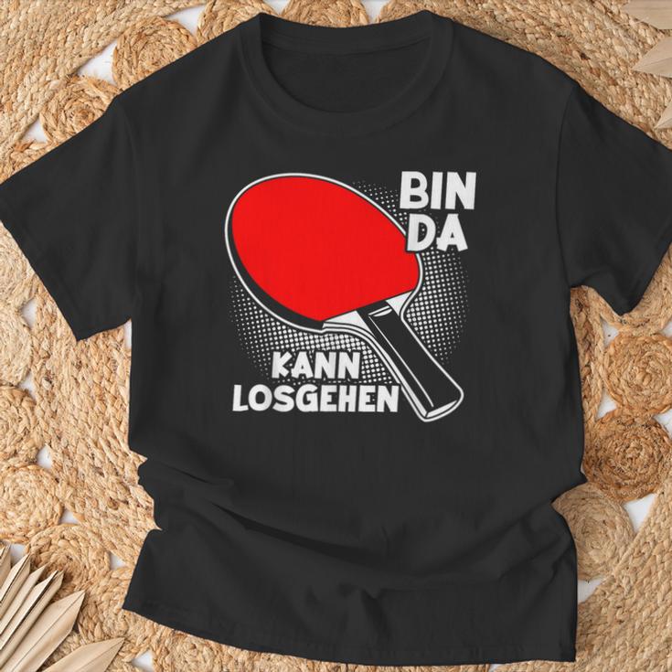 With Bin Da Kann Losgehen Table Tennis Player T-Shirt Geschenke für alte Männer