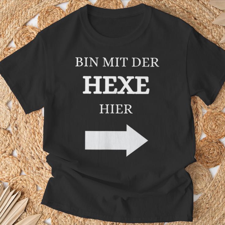 Bin Mit Der Hexe Hier Wizard T-Shirt Geschenke für alte Männer