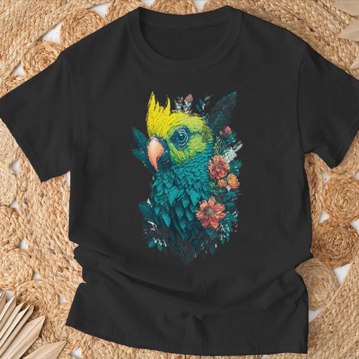 Blumen Papagei T-Shirt Geschenke für alte Männer