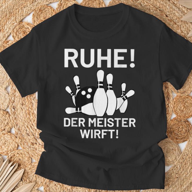 Bowling Bowler Peace Der Meister Wirft T-Shirt Geschenke für alte Männer