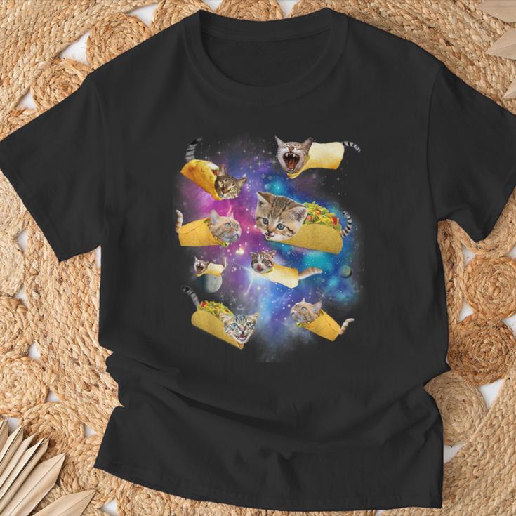 Burrito Pizza And Taco Cat In Space Tacocat Idea T-Shirt Geschenke für alte Männer