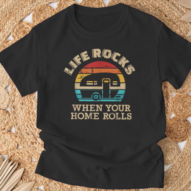 Camping Caravan Life Rocks Slogan T-Shirt Geschenke für alte Männer