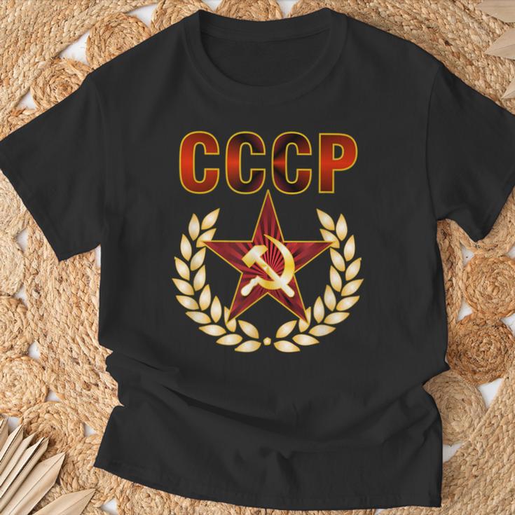 Cccp Con Martillo Y Hoz De La Estrella De La Propaganda Comunista Camiseta unisex Regalos para ancianos