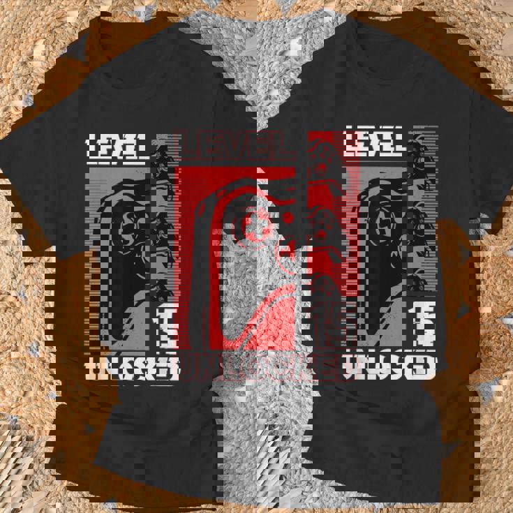 Chico Jugador De 15 Años 15 Años Nivel 15 Completo Camiseta unisex Regalos para ancianos