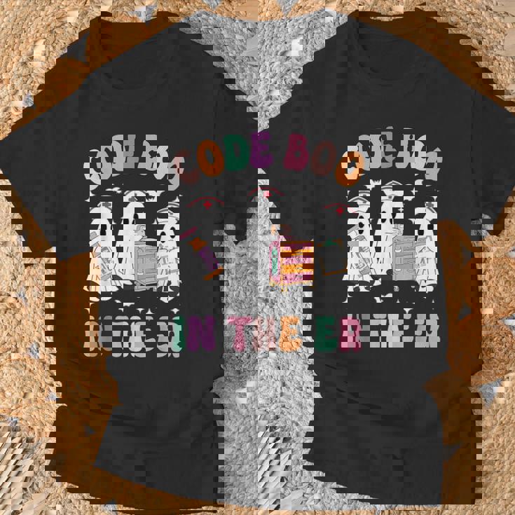 Code Boo In The Er Nurse Nursing Ghost Halloween Costume T-Shirt Gifts for Old Men