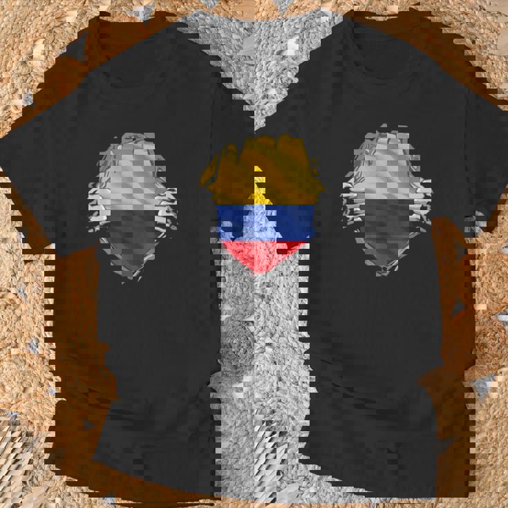 Colombia Camicia Bandiera Colombiana Orgoglioso Colombia Country Roots Maglietta Regalos para ancianos