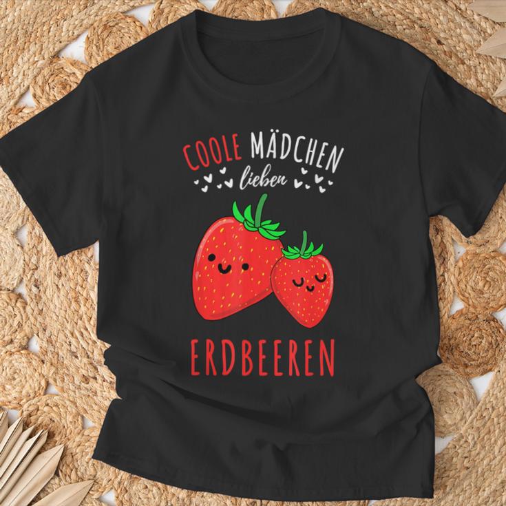 Coole Mädchen Lieben Erdbeeren T-Shirt Geschenke für alte Männer