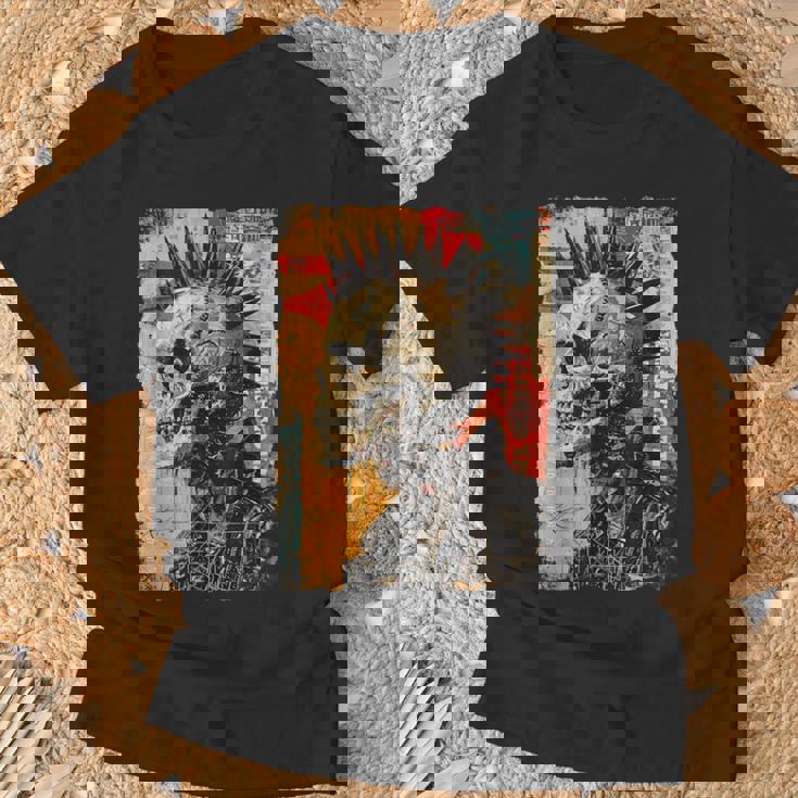 Crâne De Motard Graffitiintage Horreur Crâne T-Shirt Cadeaux pour les vieillards