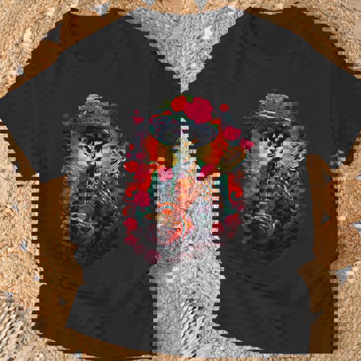Crâne En Sucre Jour Des Morts Dia De Los Muertos Mariachi T-Shirt Cadeaux pour les vieillards
