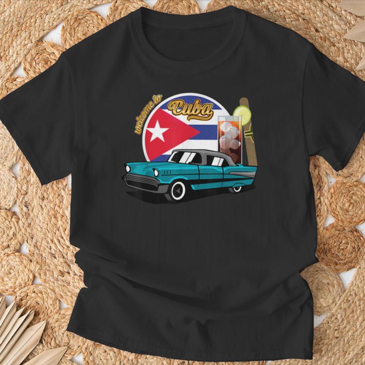 Cuba Oldtimer Havana Cigar Cuba Libre Caribbean Souvenir T-Shirt Geschenke für alte Männer